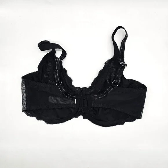 Chantelle Rive Gauche Bra 38DDD Black Metallic Lace - Picture 4 of 10